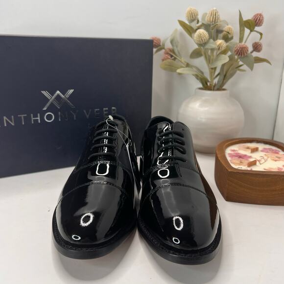 Anthony Veer Clinton Leather Tux Cap-Toe Oxford Dress Shoe Black Men 6.5 EEE NWB main image 9
